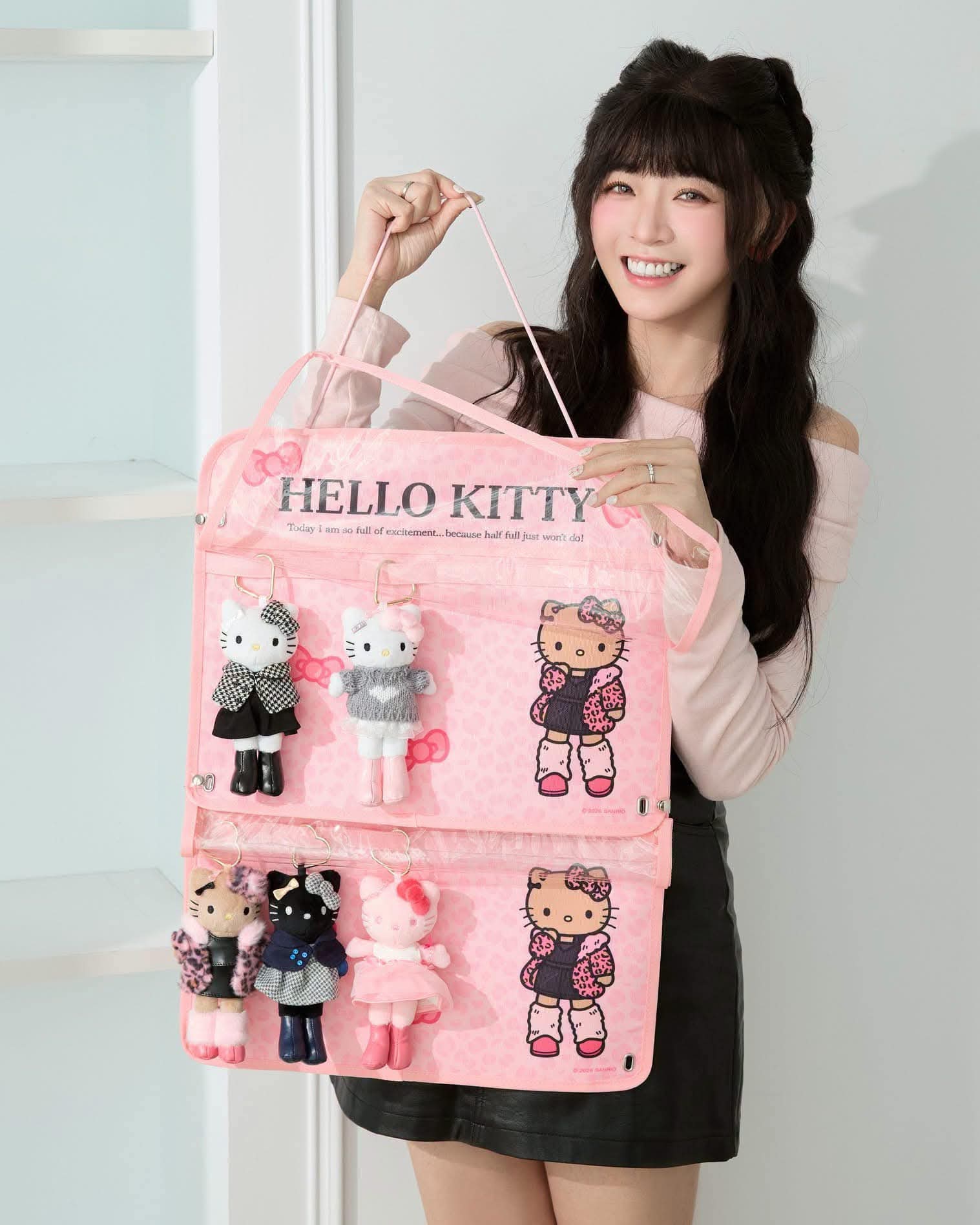 Hello Kitty 長腿系列｜15cm 絨毛吊飾＋收集袋組